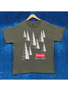 Budweiser King Of Beers Green T-Shirt Size Medium